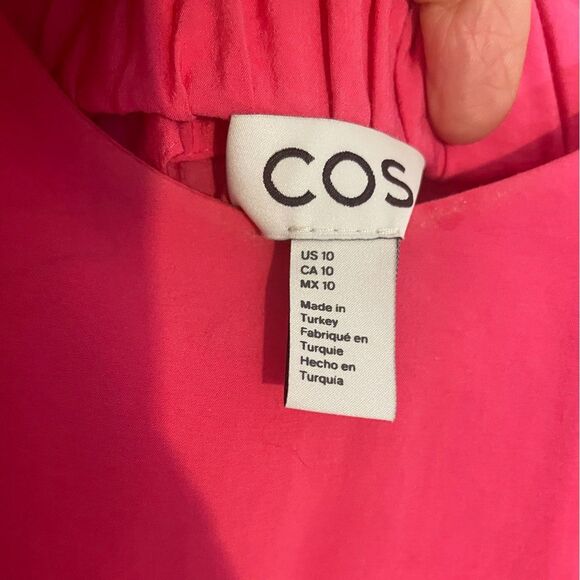 COS Sleeveless A-Line Swing Dress size 10 Pink Modern Architectural EUC - Picture 6 of 9
